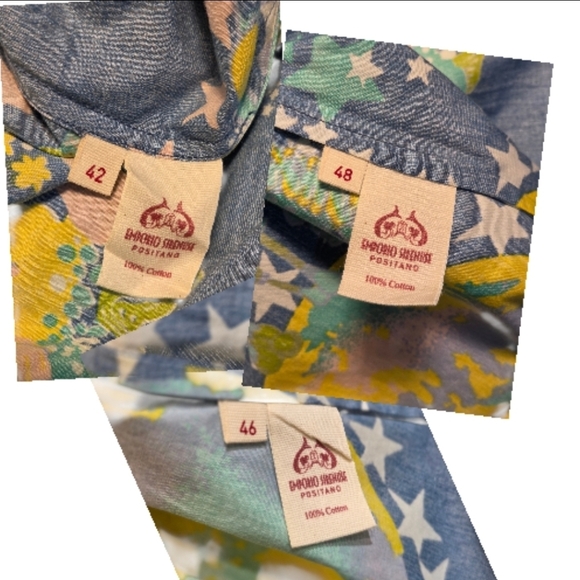 Emporio Sirenuse Flaminia Pleated Printed Cotton Blue & Green A-Line Skirt NWT - Picture 8 of 16